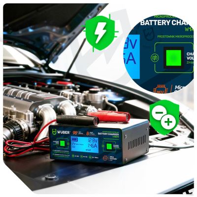 7. Prostownik mikroprocesorowy samochodowy 10A 6-150 Ah 2-24 V W14018 WUBER