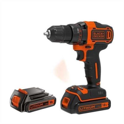 2. Akumulatorowa wiertarko-wkrętarka 18V Black+Decker [BDCDD186KB-QW] Li-Ion, 2x1,5Ah