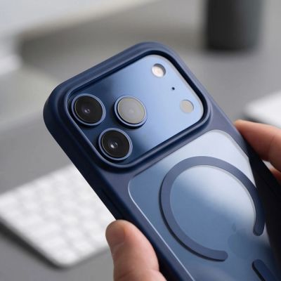 6. Etui Tech-Protect MagOne MagSafe CC + Szkło hartowane 2-Pack na iPhone 18 Pro / 17 Pro - przezroczysto-granatowe