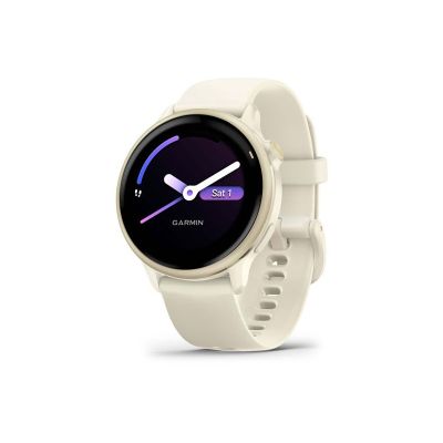 17. Zegarek Garmin Vivoactive 6 42mm Bone/Lunar Gold