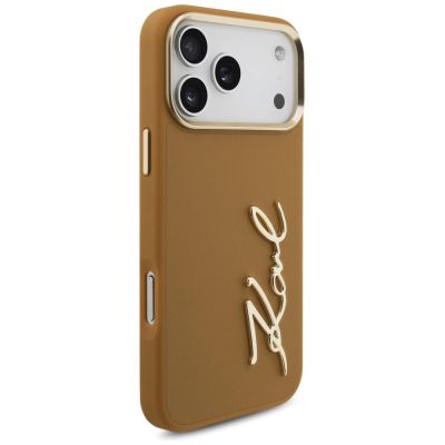 4. Etui Karl Lagerfeld Karl Script Logo na iPhone 17 Pro Max - brązowe