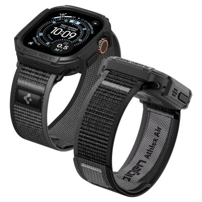 3. Zestaw etui Spigen Rugged Armor + pasek Spigen Athlex Air na Apple Watch Ultra (49 mm) - czarno-szare