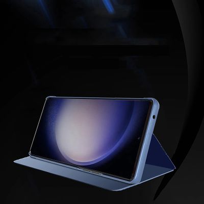 2. Twarde etui z klapką do Samsung Galaxy S23 FE Clear View Case - czarne