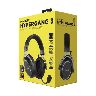 9. HATOR Hypergang 3 Wireless Zestaw słuchawkowy Bezprzewodowy Opaska na głowę Gaming USB Type-C / USB Type-A Bluetooth Czarny
