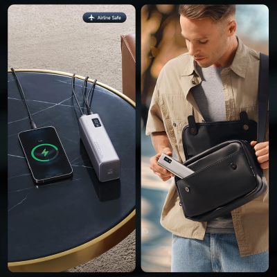6. Powerbank Cuktech CUKP200XGLGR 100W 20000mAh 2 x USB-C 1 x USB-A - szary
