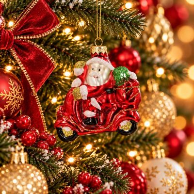 5. BOMBKA SZKLANA FORMÓWKA MIKOŁAJ NA MOTORZE SASKA GIFT & DECOR