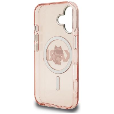 7. Etui Karl Lagerfeld IML Choupette Sketch Logo MagSafe na iPhone 16 - różowe