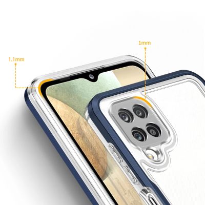 4. Clear 3in1 etui do Samsung Galaxy A22 4G żelowy pokrowiec z ramką niebieski