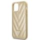 5. Etui Guess V-Quilted Collection na iPhone 12 mini - złote