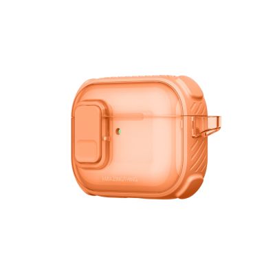 9. Etui AMAZINGTHING Titan Pro Mag Case Clear do AirPods Pro 3 - pomarańczowe