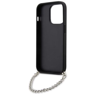6. Etui Karl Lagerfeld Saffiano Monogram Chain na iPhone 14 Pro - czarne