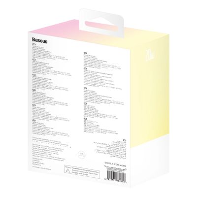12. Powerbank Baseus Popsicle 5200mAh 20W z wbudowanym kablem Lightning (+ biały kabel Baseus Simple USB-C - USB-C 60W/20V/3A/30cm) - zółto-różowy