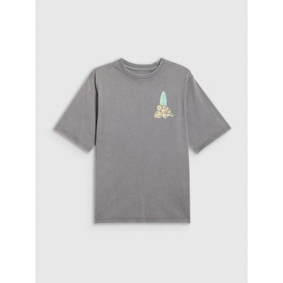 5. T-shirt loose z nadrukiem dziewczęcy 4F 4FJRSS26TTSHF3980-25S