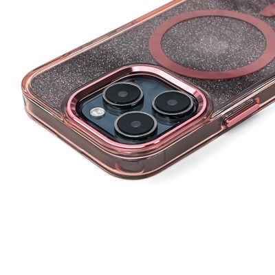 2. Etui brokatowe Glitter Case kompatybilne z MagSafe na iPhone 17 Pro Max - różowe