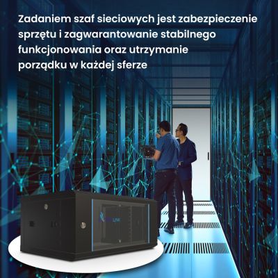 19. Extralink Szafa rack 4U 600x450 Czarna montowana na ścianie