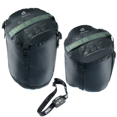 6. Deuter Orbit EL +5C/41F Dorosły Śpiwór typu mumia Tkanina, Polietylenosulfon (PES), Ripstop Zielony