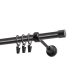 KARNISZ POJEDYNCZY FI 19 MM CZARNY 240 CM LUNA Z KÓŁKAMI  KOWALSKI