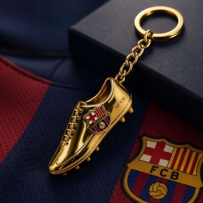 4. FC Barcelona brelok oryginalny na licencji w kształcie złotego piłkarskiego buta B7084