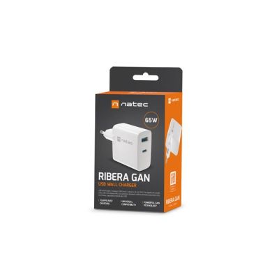 2. NATEC ŁADOWARKA RIBERA GAN 1X USB-A + 1X USB-C 65W BIAŁA NUC-2144