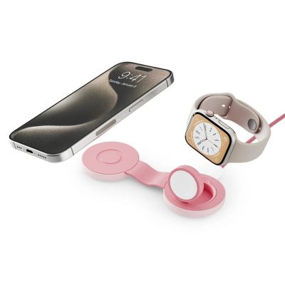 4. Twelve South ButterFly SE - ładowarka bezprzewodowa Qi2 do dwóch urządzeń kompatybilna z MagSafe, kabel USB-C w zestawie (pink)