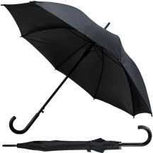 PARASOL DŁUGI PÓŁAUTOMATYCZNY Z ZAWIJANĄ RĄCZKĄ CZARNY SEMI LINE
