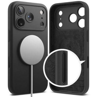 3. Etui Ringke Silicone Magnetic MagSafe na iPhone 17 Pro - czarne