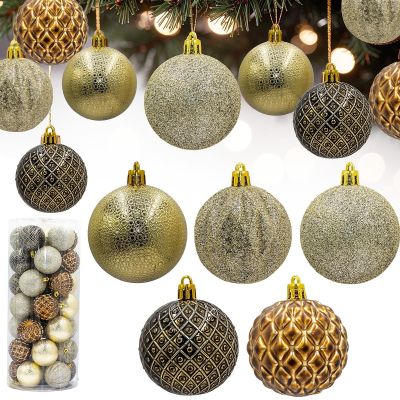 5. BOMBKA DEKORACYJNA PLASTIKOWA 6CM SET 35 SZT AMBER