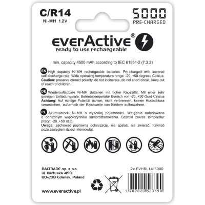 2. Zestaw akumulatorków everActive EVHRL14-5000 (5000mAh ; Ni-MH)