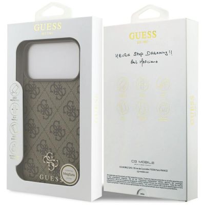 8. Etui Guess 4G Small Classic Logo MagSafe na iPhone 17 Pro Max - brązowe