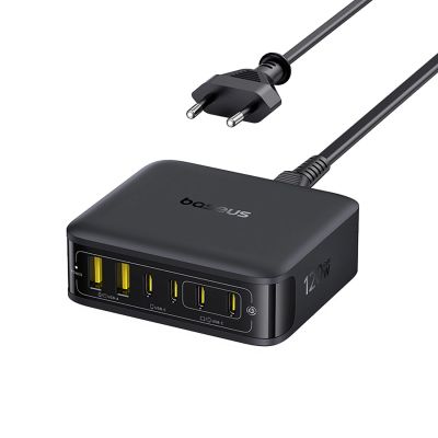 Stacja ładująca Baseus EnerFill FH21 120W 4xUSB-C + 2xUSB-A - czarna