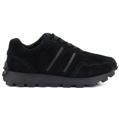 6. Skórzane półbuty sneakersy platformy czarny S.Barski