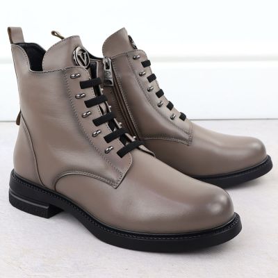 3. Botki damskie taupe Vinceza 26-58578