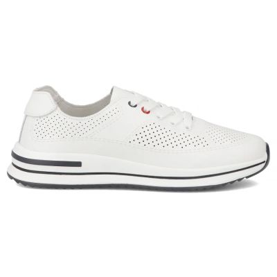 2. Skórzane półbuty damskie ażurowe białe Filippo DP7608/26 WH