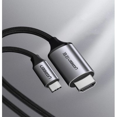 4. Ugreen kabel przewód HDMI - USB Typ C 4K 60 Hz 1,5 m czarno-szary (MM142 50570)