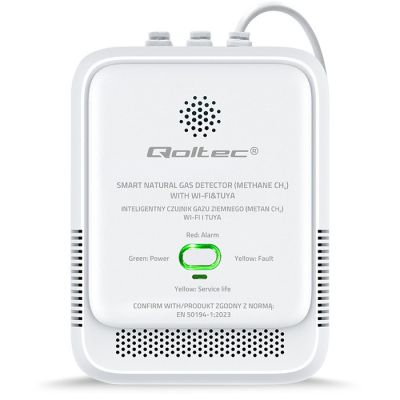 5. QOLTEC CZUJNIK WYCIEKU GAZU ZIEMNEGO | DETEKTOR CH4 | NG | TUYA | WI-FI | ALARM 85DB | LED