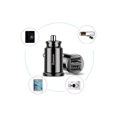 9. Mini ładowarka Baseus Grain Car Charger CCALL-ML02 samochodowa 2x USB-A 3.1A - biała