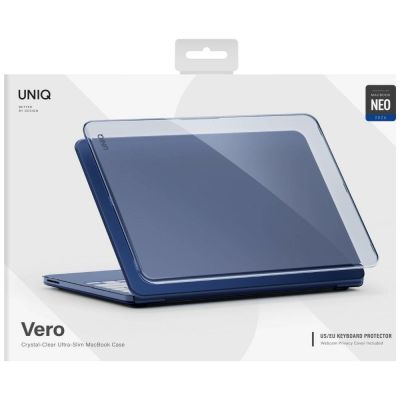 3. Etui UNIQ Vero na MacBook Neo - półprzezroczysto-granatowe