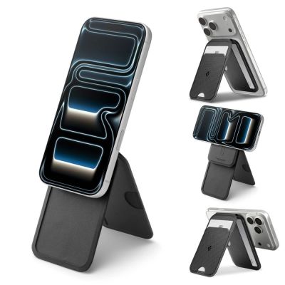 14. Magnetyczny portfel Spigen Slim Fold Tripod Wallet S314-2 MagSafe na telefon - czarny