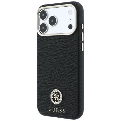 2. Etui Guess Grained Round Strass Logo MagSafe na iPhone 18 Pro Max / 17 Pro Max - czarne