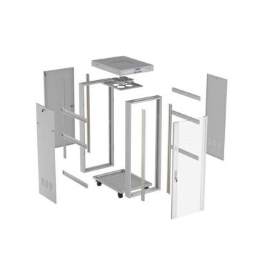 21. LANBERG SZAFA INSTALACYJNA RACK STOJĄCA 19" 32U 600X800 SZARA DRZWI PRZESZKLONE LCD (FLAT PACK) V2