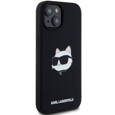 4. Etui Karl Lagerfeld Silicone Choupette Head MagSafe na iPhone 15 Plus / 14 Plus - czarne