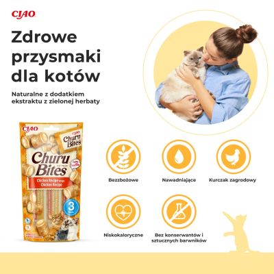 2. INABA Churu Bites Wrapy z kurczakiem - przysmak dla kota - 3x10 g