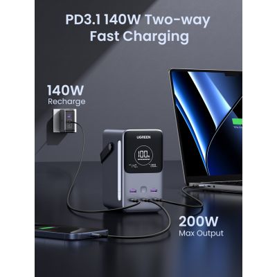 9. Ugreen Nexode Power Bank 48000 mAh Lit Szary