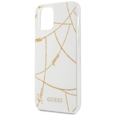 5. Etui Guess Gold Chain Collection na iPhone 12 Pro Max 6,7"  - białe