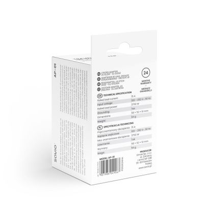 5. SAVIO ADAPTER PODRÓŻNY, GNIAZDO US – WTYK EU AP-01