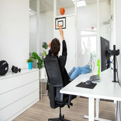 5. VIRTUFIT TABLICA DO KOSZYKÓWKI PRO MINI Z 2 PIŁKAMI I POMPKĄ - CZARNA