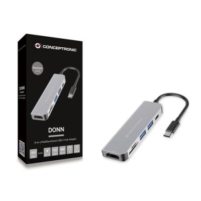 2. Conceptronic DONN02G stacja dokująca USB 3.2 Gen 1 (3.1 Gen 1) Type-C Aluminium
