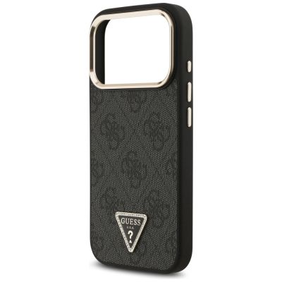 6. Etui Guess 4G Triangle Logo MagSafe na iPhone 17 Pro / 18 Pro - czarno-złote