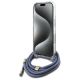 4. Etui Guess Crossbody Cord 4G Print ze smyczą na iPhone 16 - niebieskie