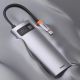 22. Baseus Metal Gleam 5w1 wielofunkcyjny HUB USB Typ C - USB Typ C Power Delivery 100 W / HDMI 4K 30 Hz / 3x USB 3.2 Gen 1 Szary (CAHUB-CX0G)